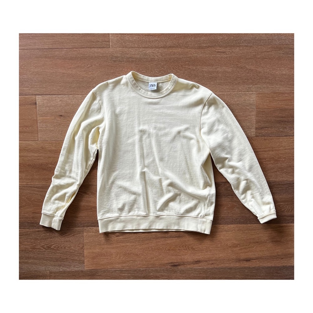 Zara pale yellow terry sweatshirt